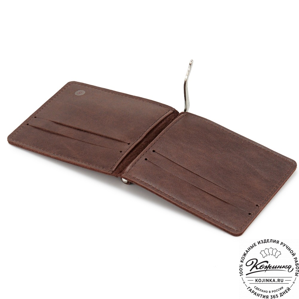 Кожаный зажим для денег "Бремен" (коричневый)